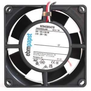 Ebmpapst 8314/2H 24V 245mA 6W 3wires Cooling Fan